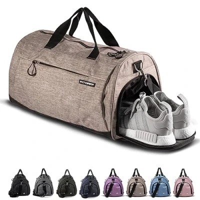 Abbildung von Fitgriff® Sporttasche &amp; Reisetasche für Damen und Herren mit Schuhfach Nassfach Tasche Sport, Fitness Reisen Trainingstasche, Gym Bag (Sand, 58 x 31 cm (Medium))