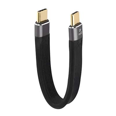 Abbildung von QIANRENON 10Gbps USB C Kurze Daten Cable 100 W kurzes Ladekabel USB3.1 Type Stecker auf Aufladen Datenübertragung Kabel, für Powerbank MacBook Smartphone, 12.9cm/5,1in