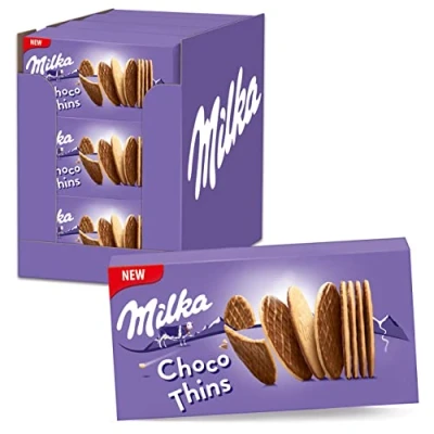 Abbildung von Milka Choco Thins 12 x 151g, Extra feine Kekse mit Alpenmilch Schokolade