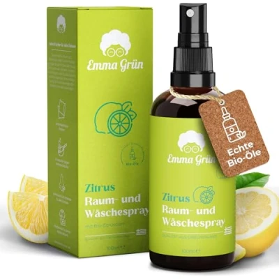 Abbildung von Emma Grün Duftöl Zitrus Raum &amp; Wäschespray 100 ml, natürlicher Duft mit Bio Zitrusölen (Set, Je nach Auswahl: 1x, 2x oder 5x Raumspray ml), Höchste Zertifizierung der Duftöle, naturrein ohne Zusätze
