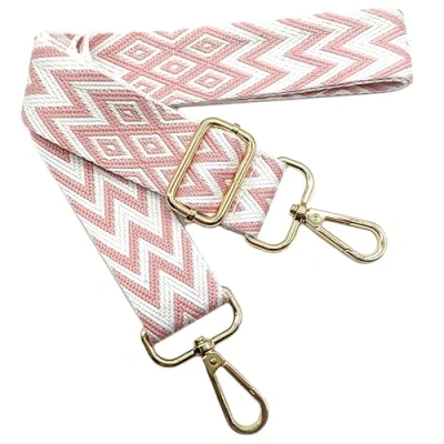 Abbildung von Verstellbarer Schultergurt Tasche Rosa, Taschengurte zum Wechseln, Taschengurt Breit mit Karabiner Gold, 80 130 cm Tragegurt für Damen Schulterriemen, Moderne Handtasche, 3.8cm, 708