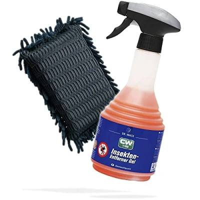 Abbildung von detailmate Set: Dr.Wack Insektenentferner Gel 0,5L + Insektenschwamm schwarz fürs Auto/Motorrad Insektenreiniger mit schonenden Chenille Lamellen