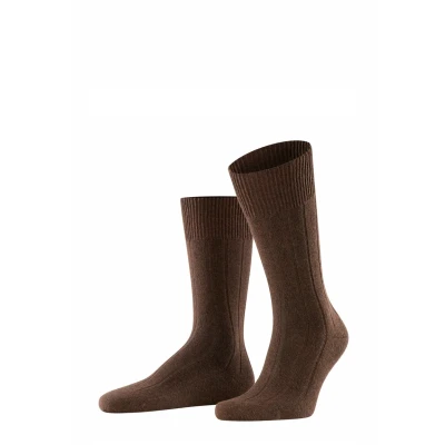 Abbildung von FALKE Herren Lhasa Rib M SO Wolle Kaschmir einfarbig 1 Paar Socken, Braun (Brown 5930) neu umweltfreundlich, 43 46