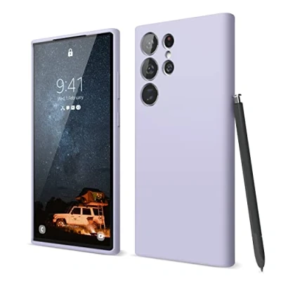 Abbildung von elago Flüssiges Silikon Hülle Kompatibel mit Samsung Galaxy S23 Ultra Case Cover, Premium Silikon, Ganzkörperschutz 4 Schichten Stoßfeste Handyhülle, Kratzfestes weiches Mikrofaserfutter (Violett)