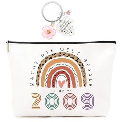 Abbildung von ZUFIO Geschenk zum 16. Geburtstag Mädchen Make Up Tasche,Lustiges Geburtstagsgeschenk für Frauen Geburtstag, 16 Jahre 2009