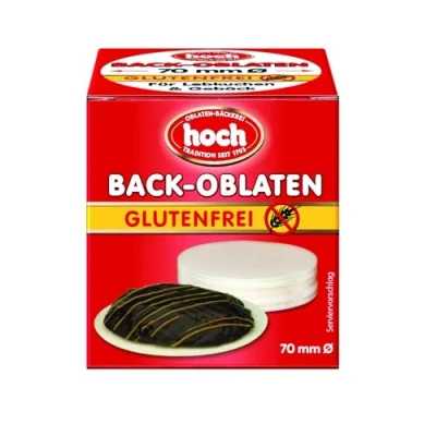Abbildung von Hoch runde Back Oblaten 7 cm 50 g pro Packung 1er Pack Glutenfrei Vegan Esspapier zum Backen von Makronen &amp; Lebkuchen