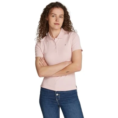 Abbildung von Tommy Hilfiger 1985 SLIM Poloshirt, Damen, Größe: Large, Delicate pink