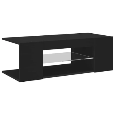 Abbildung von vidaXL TV Schrank mit LED Leuchten Schwarz 90x39x30 cm Lowboard