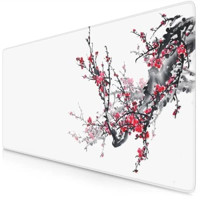 Abbildung von CSL Computer TITANWOLF XXL Speed Gaming Mauspad 900 x 400mm Mousepad Tischunterlage Large Size verbessert Präzision und Geschwindigkeit Ink Sakura 2