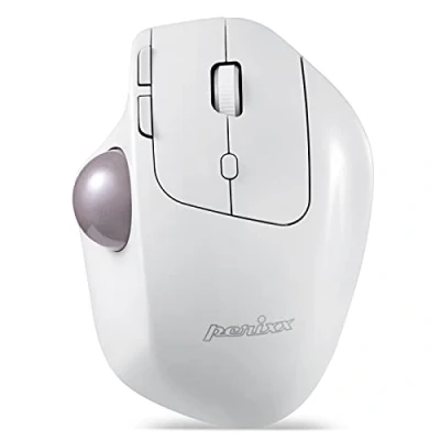 Abbildung von Perixx PERIMICE 720 Wireless 2,4 GHz und Bluetooth Ergonomische Trackball Maus, Einstellbarer Winkel, 2 DPI Level, Weiß