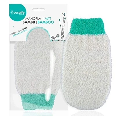 Abbildung von Casalfe Natural Skin Peelinghandschuh aus Bambus sanftes Peeling. Erneuert Ihre Haut und verbessert die Durchblutung.