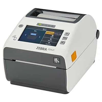 Abbildung von Zebra ZD621 HC Drucker mit Abreißkante 300 DPI Thermodirekt 104 mm max. Druckbreite, BTLE, LAN, USB, USB Host, seriell (RS 232) Schnittstellen (ZD6AH43 D0EF00EZ)