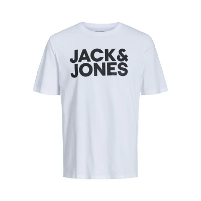 Abbildung von Jack &amp; Jones Jjecorp LOGO SS O NECK NOOS Tshirt print white, Herren, Größe: Large, White