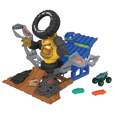 Abbildung von Hot Wheels Spiel Gebäude Mega Wrex vs. Crushzilla Takedown