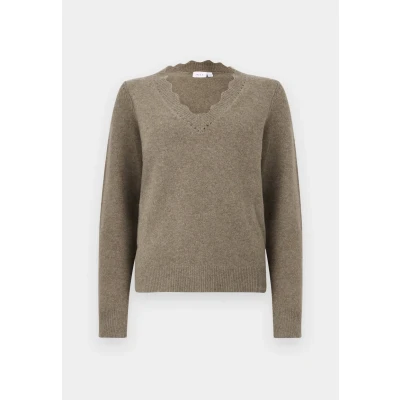 Abbildung von VILA Vinikolina V NECK Strickpullover, Damen, Größe: XS, Brown