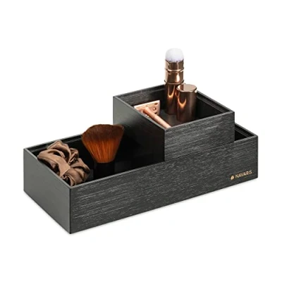 Abbildung von Navaris Aufbewahrungsbox aus Bambus 2er Set 2x Ordnungsbox Holz Box Kiste (1 St)