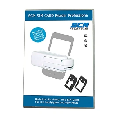 Abbildung von SCM SIM Card Reader Professional Stick SCT3512 weiß uTrust Token Plus Software für Handynutzer um Daten auf der GSM Karte am PC zu bearbeiten