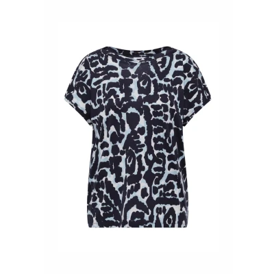 Abbildung von CECIL Damen 3227479 Gemustertes T Shirt, urban Dark Blue, Medium