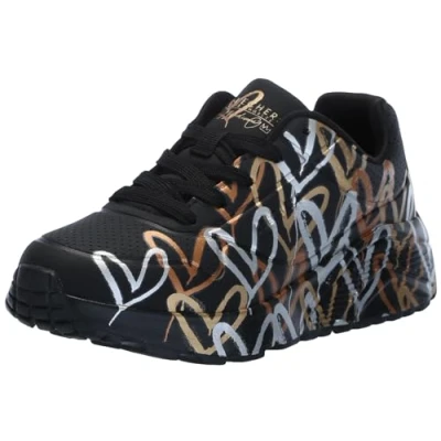 Abbildung von Skechers UNO Lite Metallic Love Sneaker, schwarz/goldfarben, 36.5 EU