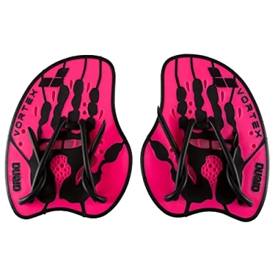 Abbildung von arena Vortex Handpaddel, Schwimmbad Trainingszubehör, Paddel mit Verstellbaren Riemen, PVC frei, Pink Black (95)