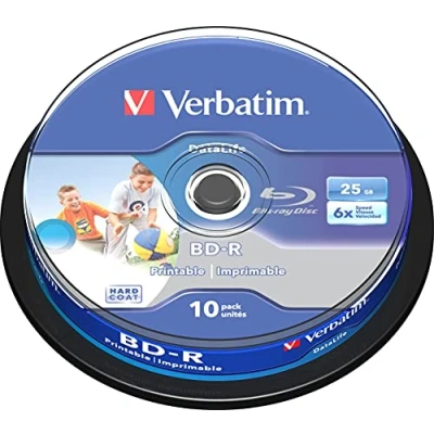 Abbildung von Verbatim Blu Ray Rohling 1x10 BD R 25GB 6x Speed DL Wide Printable CB