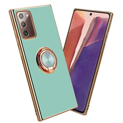 Abbildung von Cadorabo Hülle kompatibel mit Samsung Galaxy Note 20 Schutzhülle TPU Silikon Case Ring Design Kameraschutz Slim Kratzfest Weiche Gummi Rundumschutz für in Türkis