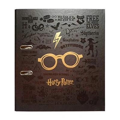 Abbildung von Grupo Erik Aktenordner Ordner Harry Potter Blitz und Brille Ringordner mit Hebelmechanik Ringbuchordner Fanartikel für die Schule, Ausbildung, das Studium oder Arbeit