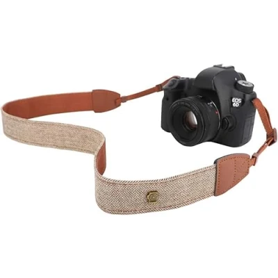 Abbildung von MoKo Kameragurt, Baumwolle Leinwand Tragegurt Geflochten Verstellbar Kamera Schultergurt Nackengurt für Alle DSLR Digitalkamera Canon Fuji Nikon Olympus Pentax Sony Khaki