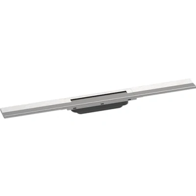 Abbildung von hansgrohe Fertigset Duschrinne RainDrain Flex, Abflussrinne 700mm, Bodenablauf Dusche kürzbar, Edelstahl gebürstet