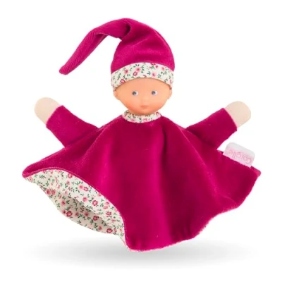 Abbildung von Corolle Mon Doudou Tidoudou Röschen, Schmusetuch im süßen Puppendesign, Vanilleduft, waschbar, Durchmesser 22cm, 17cm, ab den ersten Lebensmonaten geeignet