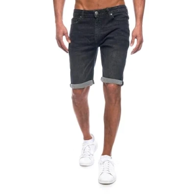 Abbildung von JEEL Herren Kurze Hosen Slim Fit Jeans Shorts 5 Pocket Style Stretch Hose für Männer Basic Washed 6 Schwarz 38W