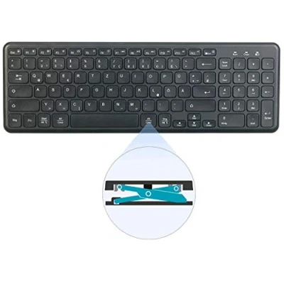 Abbildung von GeneralKeys iPad Tastatur: Multi Device Funktastatur mit Bluetooth &amp; Scissor Tasten, QWERTZ (Tastatur Device, Bluetooth, Wireless Tastatur, Universal Fernbedienung)