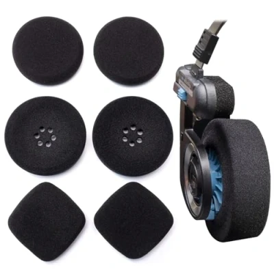 Abbildung von Voarmaks Ohrpolster mit Schaumstoffpolstern, kompatibel Koss Portapro Porta Pro Kopfhörer, Pros Ksc75, Ksc35, 3 Paar (luxuriöse schwarze Sets/Kits)