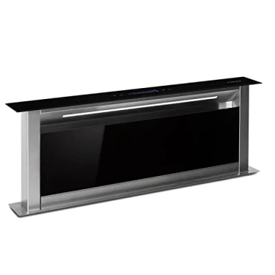 Abbildung von Klarstein Downdraft Dunstabzugshaube, Versenkbare Abzugshaube, Leise Dunstabzugshauben mit Filter, Dunstabzugshaube 90cm, Umluft/Abluft Dunsthaube 10 Stufen, Dunstabzug 576 m3/h Luftstrom