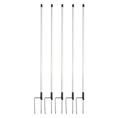 Abbildung von horizont strongLine Fiberglaspfähle 90cm hoch, 5 Stück 13mm Durchmesser, mit Doppelspitze weißer Ersatzpfahl für Schafzäune und andere Elektrozäune