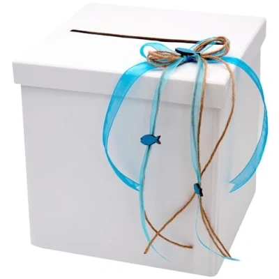 Abbildung von ZauberDeko Briefbox Blau Kommunion Konfirmation Kartenbox Geldgeschenk Isaak