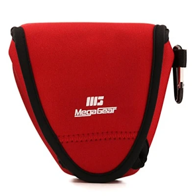 Abbildung von MegaGear MG1337 Fujifilm X E3 (23 mm und 18 55 mm) Ultraleichte Kameratasche aus,Neopren mit Karabiner Haken rot