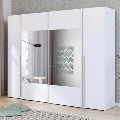 Abbildung von FORTE Dreh /Schwebetürenschrank &quot;Narago, TOPSELLER zum TOP Preis in verschiedenen Farben&quot;, (Farbe Weiß auch mit Spiegeln erhältlich), zahlreichen Einlegeböden, viel Stauraum, Made Europe