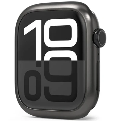 Abbildung von Ringke Bezel Styling Kompatibel mit Apple Watch 10 46mm Hülle, Rahmenring Schutzfolie Klebefolie Kratzfest Edelstahl Schutzhülle 46 12 (ST) Graphite