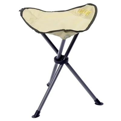 Abbildung von Uquip Dreibeinhocker Darcy XL Falthocker Campinghocker Faltbar Leicht 100 kg Sand