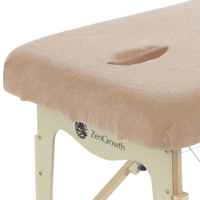 Abbildung von Spannbetttuch Massageliege Hellbraun, Mit Aussparung, 280gr/m², 192cm x 63 71cm, Frottee