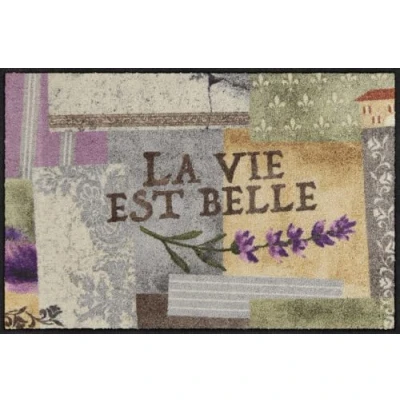 Abbildung von Salonloewe Fußmatte La Vie est Belle, Waschbare Wohnmatte 50 x 75 cm