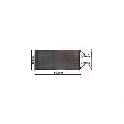 Abbildung von VAN WEZEL 43015702 Klimakondensator mit Trockner Aluminium 788 RENAULT: Trafic 3 Kastenwagen, Bus, OPEL: Vivaro B Combi, Kastenwagen
