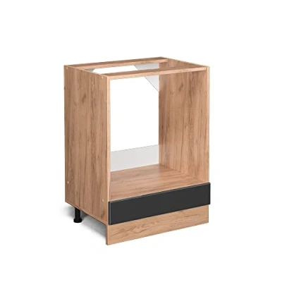 Abbildung von Vicco Herdumbauschrank R Line, Anthrazit Hochglanz/Goldkraft Eiche, 60 cm ohne Arbeitsplatte