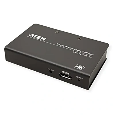 Abbildung von ATEN 4 Port True 4K DisplayPort Splitter, DisplayPort, 4x 4096 x 2160 Pixel, Schwarz, Metall, Ultra HD