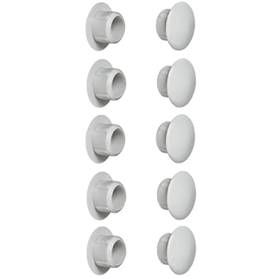 Abbildung von cyclingcolors 10x Abdeckkappen Kunststoff Blindbohrung Stopfen Blindstopfen Abdeckung Möbel (Ø10mm/lichtgrau RAL 7035)