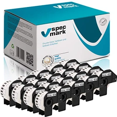 Abbildung von specmark 20 Rollen Endlosetiketten kompatibel mit Brother DK 22211 29mm x 15,24m Etiketten für allen QL Etikettendruckern 570 700 800