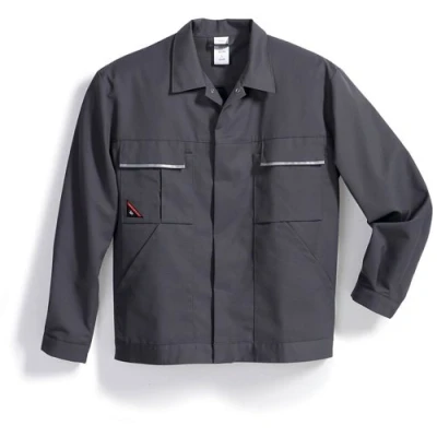 Abbildung von BP 1602 559 53 44/46n Arbeitsjacke, Verdecktes Druckknopfband und Taschen, 245,00 g/m² Stoffmischung, dunkelgrau,