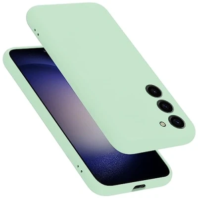Abbildung von Cadorabo Hülle kompatibel mit Samsung Galaxy S23 Silikon Handyhülle für Case aus flüssigem stoßfeste dünne TPU Schutzhülle Liquid HELL GRÜN