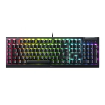 Abbildung von Razer BlackWidow V4 X (Green Switch) Mechanische Gaming Tastatur Chroma RGB (Clicky Mechanical Switches, 6 dedizierte Makro Tasten, Doubleshot ABS Tastenkappen) UK Layout, Schwarz
